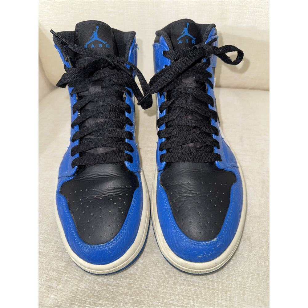 Nike Air Jordan 1 Mid Men Sz 9 332550-400 Soar Blue Black White Shoes No Soles - Picture 6 of 12